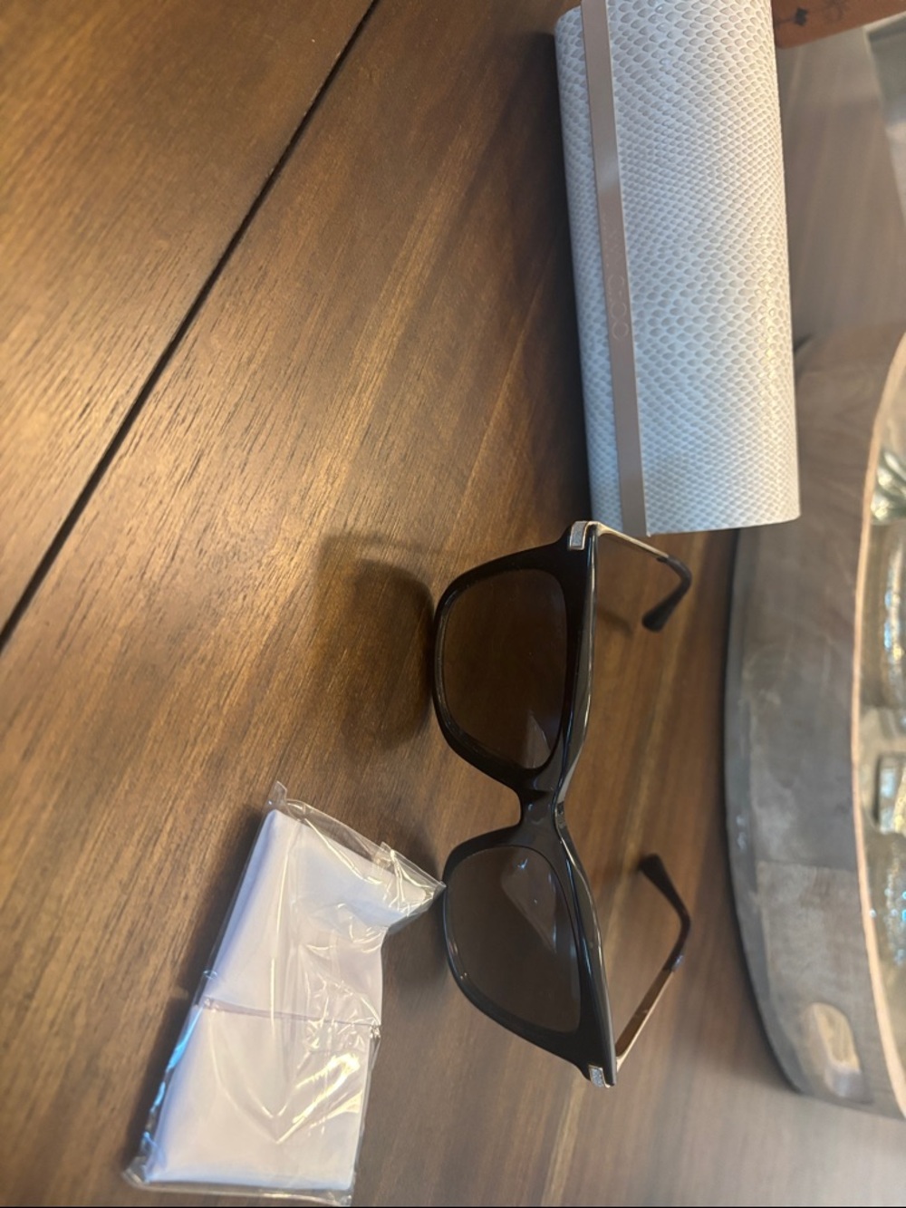 Jimmy Choo Black Sunglasses with Dark Smoke Lenses